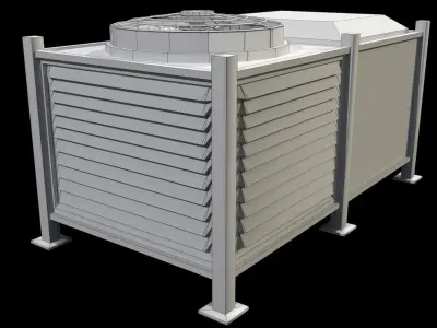 air conditioning  prt1 low-poly 3D model Low-poly 3D model