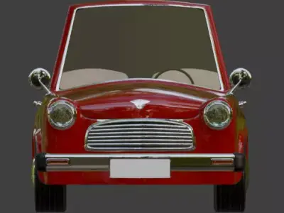 Red Vintage Classic Car 3D model