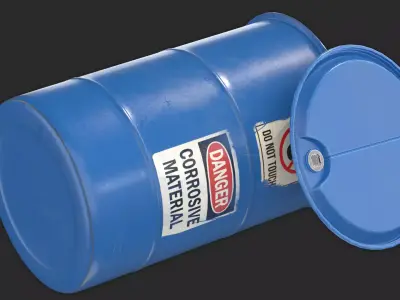 Industrial Acid Barrel  3D model