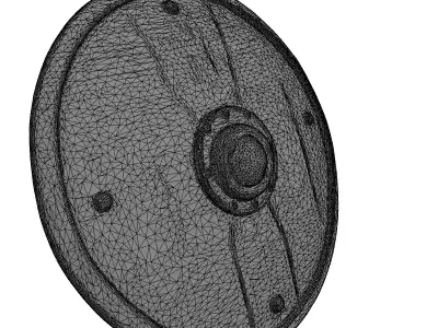 Viking Wooden Round Shield Low-poly 3D model