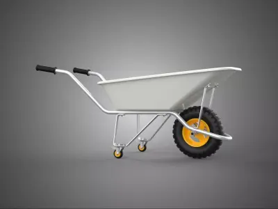 PUSH DUMP CART WHEELS BARROW TROLLEY SWIVEL CASTER WHEELBARROWS 3D model