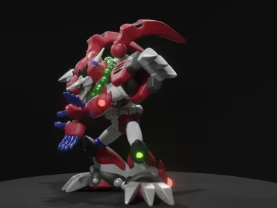 Magma Dragoon Low-poly 3D model