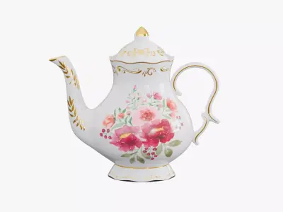 Vintage teapot Low-poly 3D model