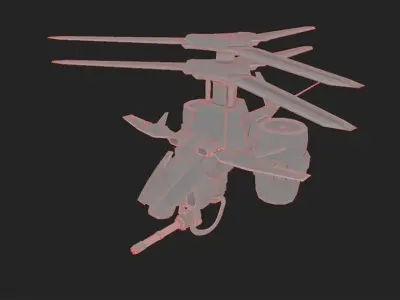 SCI-FI ATTACK DRONE Low-poly 3D model