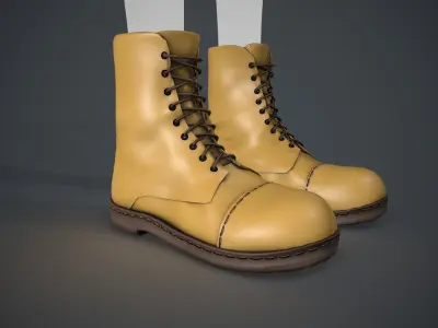 Yellow Boots Style 1 Low-poly 3D model
