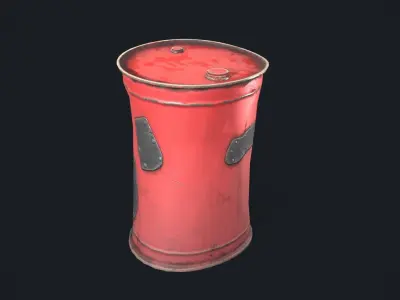 Stylized barrel Low-poly 3D model order