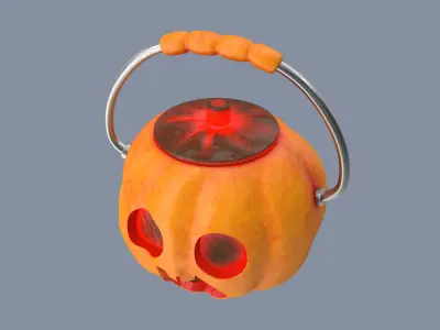 Jack-o-Lantern Skullface Bucket 3D model