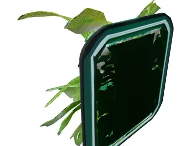 Futuristic Wall Planter with Fern 3D model