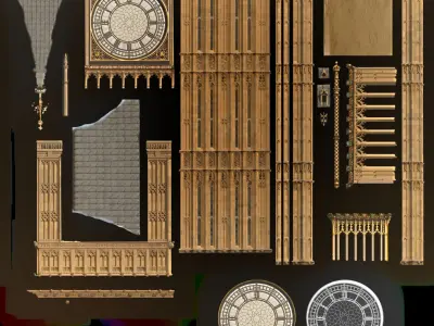 The Big Ben Low-poly 3D model