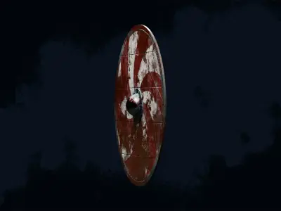 Viking Shield 2 - Bloody Low-poly 3D model
