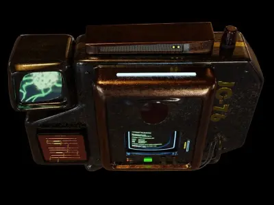 Scifi console terminal com cyberpunk device 3D model