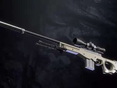 SR 96 P Sniper Rifle Low-poly 3D model