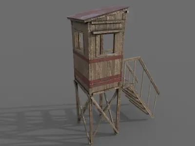 Wooden Guard Tower2 Low-poly 3D model