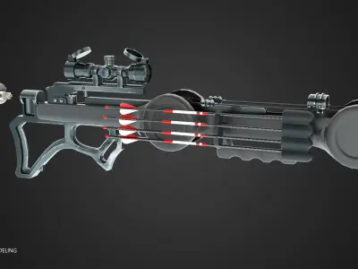 Lancehead F1 Crossbow Low-poly 3D model