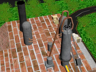 blast furnace Low-poly 3D model purchase