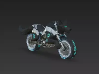Obsidian Wolf-Golem Motorcycle 3D Model Low-poly 3D model