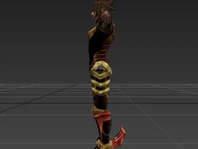 Kingdom Hearts Birth by Sleep - Terra Armored Helmetless Low-poly 3D model