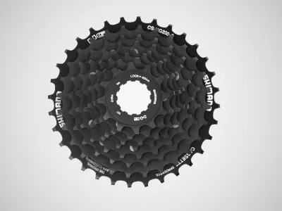 Shimano CSHG 200-8 Speed Cassette Black Low-poly 3D model