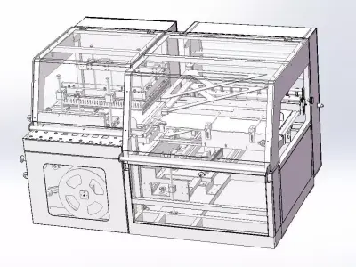 Automatic Shrink Wrapping Packing Machine with Plastic Film 3D model