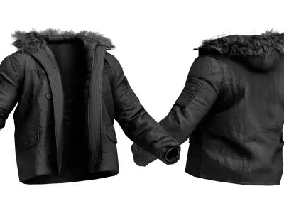 HOUND WOLF SQUAD JACKET - N 3B PARKA Low-poly 3D model