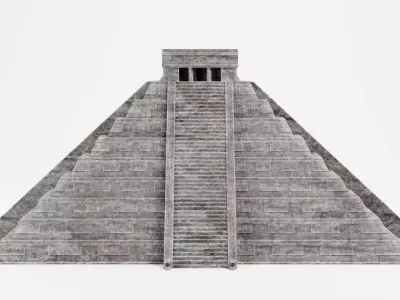 Mayan Pyramid V1 - Ancient Temple Architecture 3D model