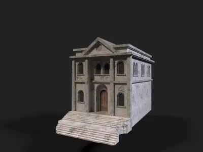 Medieval ruin Low-poly 3D model 4