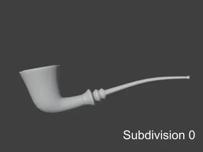 Vintage wooden tobacco pipe smoking 3D model