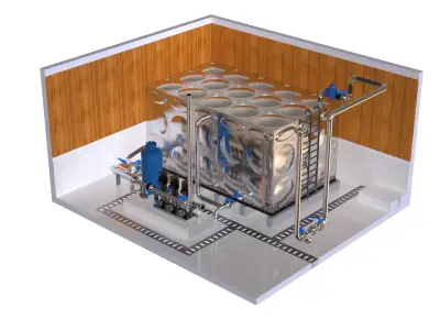 Small water supply pump house model 3D model