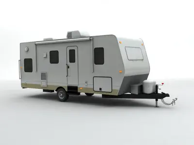 Travel Trailer Toy Hauler 1-Axle 3D model