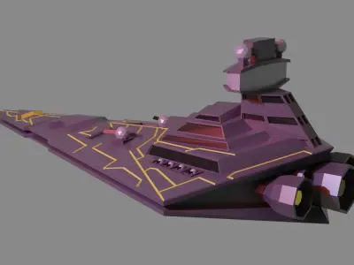 spaceship low poly game ready star wars ship Low-poly 3D model
