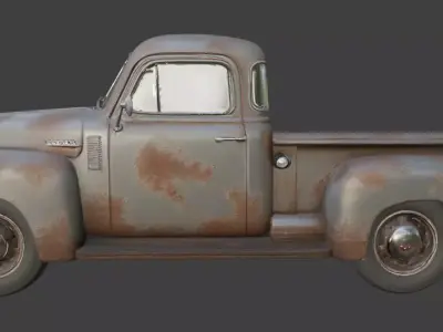 Vintage Rusty Pickup Truck 3D Model 3D model purchase
