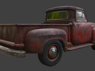 Vintage Rusty Pickup Truck 3D Model 3D model 9