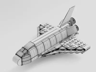 Modular Space Shuttle Toy Low Poly 3D Model Low-poly 3D model