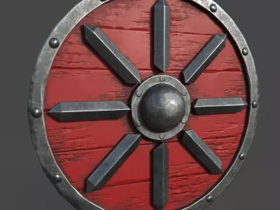 war shield Low-poly 3D model