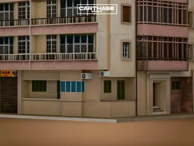 Arabic Neoclassical Mixed Residential and Commercial Building Low-poly 3D model