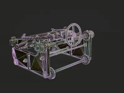 Trolley For Logs Low-poly 3D model