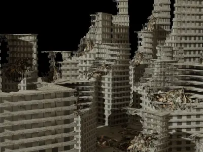 Apocalyptic City Free low-poly 3D model