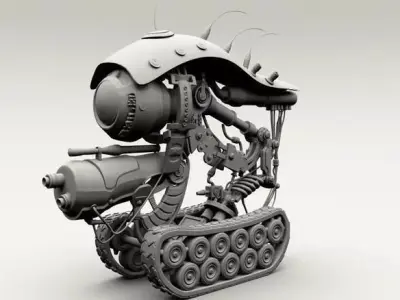 robot machine Low-poly 3D model