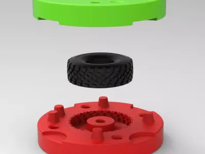 Mold for diecast military truck tire 11 Scale 1 to 25 3D print model