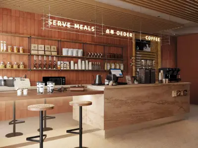 coffee shop coffee bar 3D model