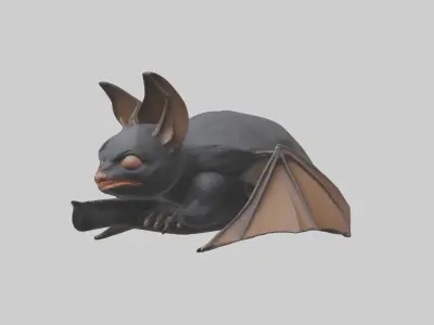 Sleeping Bat Model Low-poly 3D model
