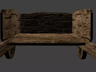 3D Models Middle Ages Carrage Low-poly 3D model