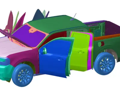 Pickup Maverock Lariat FWD 2022 Vehicle 3d scan data 3D model 3D model