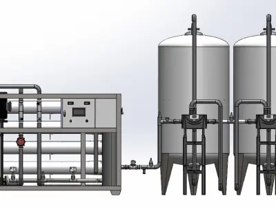 8T Single-Stage Water Treatment System - Detailed 3D Model  3D model