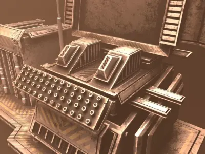 Rusty typewriter  Low-poly 3D model
