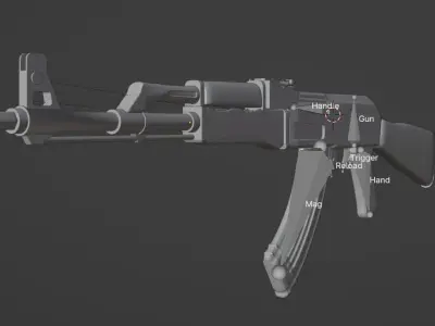 Gun AK Free 3D model