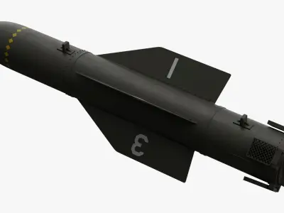 GBU-57 Bunker Buster Rigged for Cinema 4D 3D model
