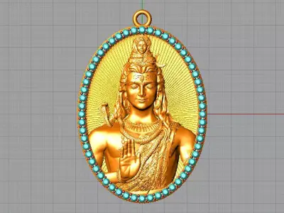 Shiv ji Pendant 3D print model