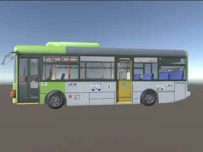 Japanese Public Bus 3D Model - Unity Ready Low-poly 3D model
