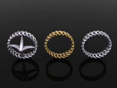 Cuban Link Band Ring SIZE 5 3D print model